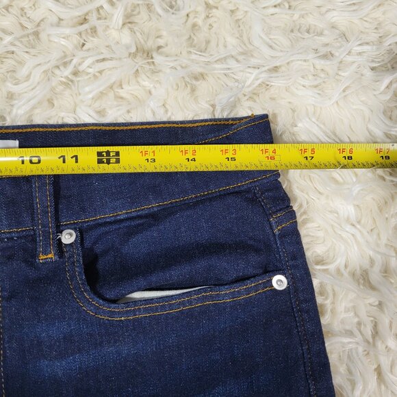 Spanx Flare Jeans High Rise Pull On Cotton Blend Size 14 Midnight Shade - Picture 11 of 16